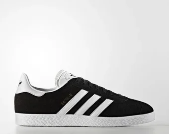 adidas Gazelle core black/white/Gold met