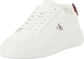 Calvin Klein Chunky Cupsole Laceup Leather bright white/rhubarb