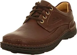 Clarks Nature Three Wide mahogany leather