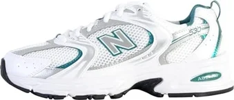 New Balance 530 white/silver metallic/vintage Teal