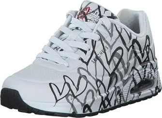 Skechers Uno Lite Spread the Love white/black/grey heart