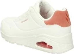 Skechers Uno - Pop Back white durabuck/coral trim