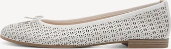 Tamaris leather Ballerina white struct.