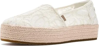 TOMS Valencia egret white floral crochet