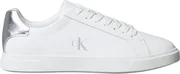 Calvin Klein Brooke Leather Silver Tab Trainers bright white/silver