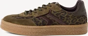 Tamaris leathersneaker Low olive leopard
