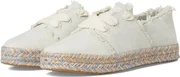 TOMS Carolina Lace-Up Espadrille white onyx textured Denim fray