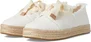 TOMS Carolina Lace-Up Espadrille white beachside woven with fray