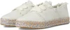 TOMS Carolina Lace-Up Espadrille white onyx textured Denim fray