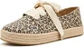 TOMS Carolina Lace-Up Espadrille Beige leopard print