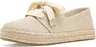 TOMS Carolina Lace-Up Espadrille Beige glimmer slub canvas