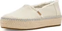 TOMS Valencia white onyx blue textured Denim fray